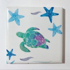 Cup Coasters, Coaster Set, Set of Coasters, Sea Turtle, Starfish, Ocean